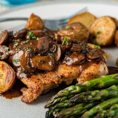 Pan Seared Chicken with Mushrooms