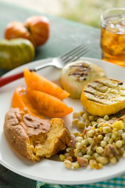 Garlicky Grilled Pattypan Squash
