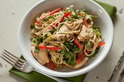 Chinese Chicken and Noodle Salad with Peanut Sauce