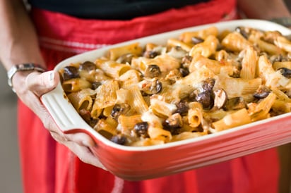Baked Pasta with Sausage, Mushrooms and Fontina