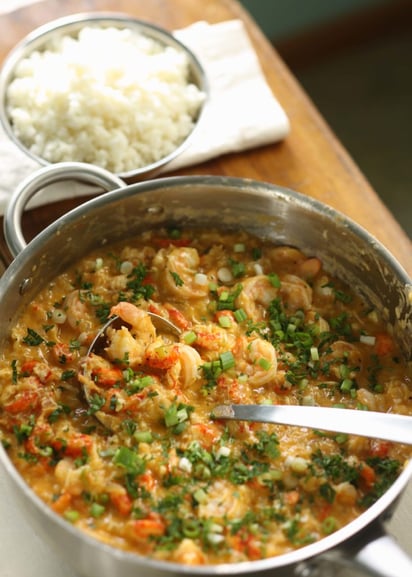 Crawfish, Shrimp and Lump Crabmeat Etouffee