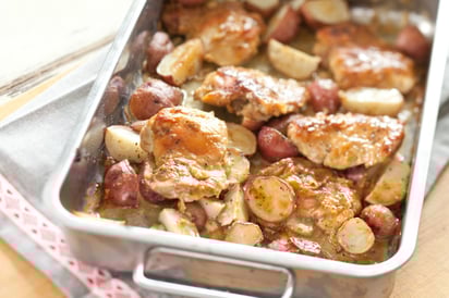 Honey Mustard Chicken with Roasted New Potatoes
