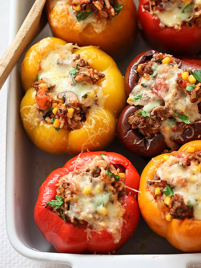 BEST Stuffed Bell Peppers with Ground Beef