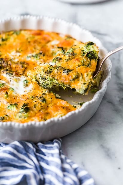 Crustless Broccoli & Cheddar Quiche